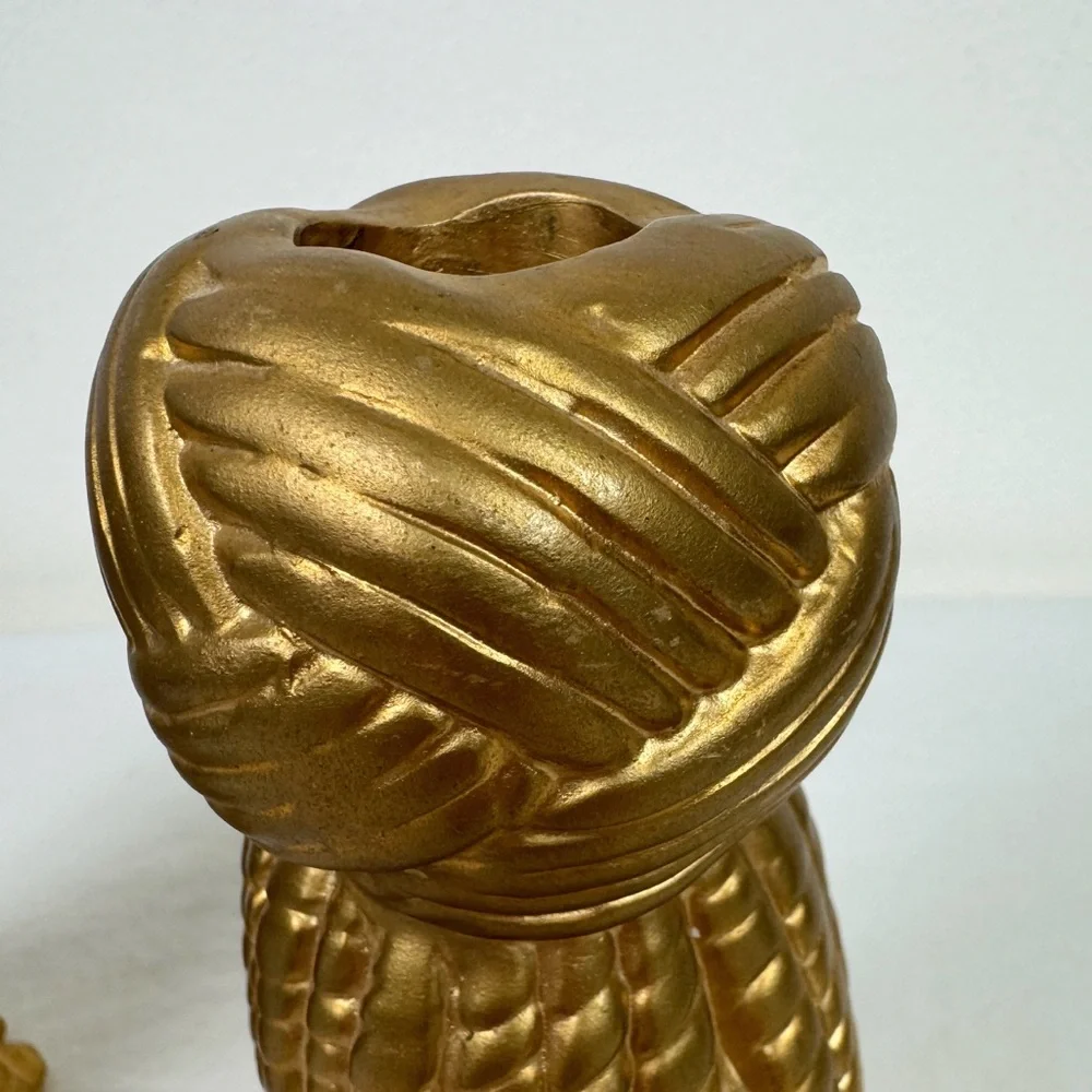 Vintage Gold Ceramic Tassel Candle Holders